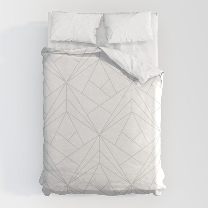 Geometric Soft Grey Silver Modern Pattern Duvet Cover Gallery Image 1
