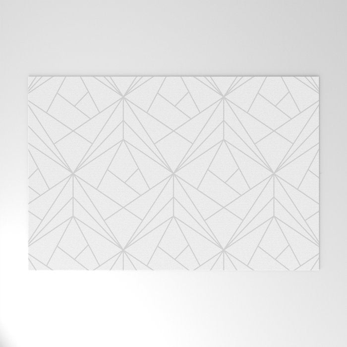 Geometric Soft Grey Silver Modern Pattern Welcome Mat Gallery Image 1