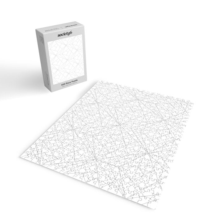 Geometric Soft Grey Silver Modern Pattern Jigsaw Puzzle Gallery Image 2