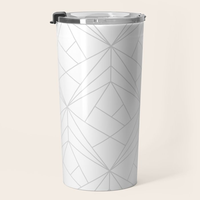 Geometric Soft Grey Silver Modern Pattern Travel Mug Gallery Image 3