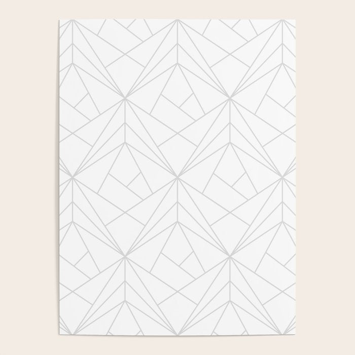 Geometric Soft Grey Silver Modern Pattern Poster Gallery Image 4
