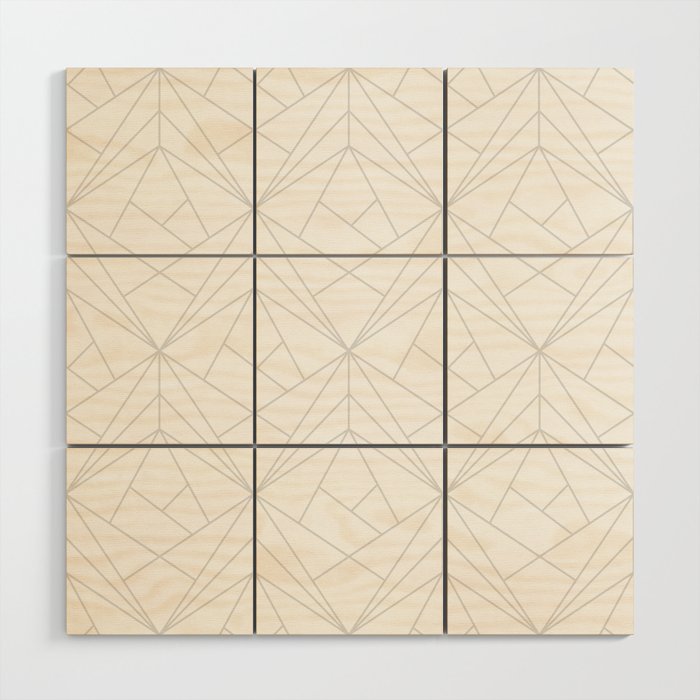 Geometric Soft Grey Silver Modern Pattern Wood Wall Art Gallery Image 1