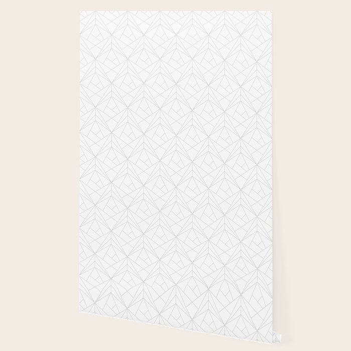 Geometric Soft Grey Silver Modern Pattern Wallpaper Gallery Image 2