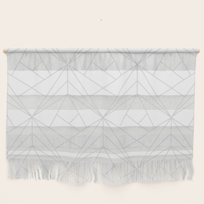 Geometric Soft Grey Silver Modern Pattern Wall Hanging Gallery Image 1