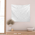 Geometric Soft Grey Silver Modern Pattern Wall Tapestry Gallery Image 2
