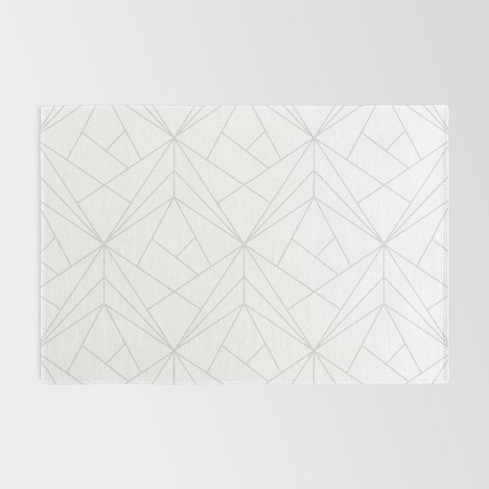 Geometric Soft Grey Silver Modern Pattern Rug Gallery Image 2