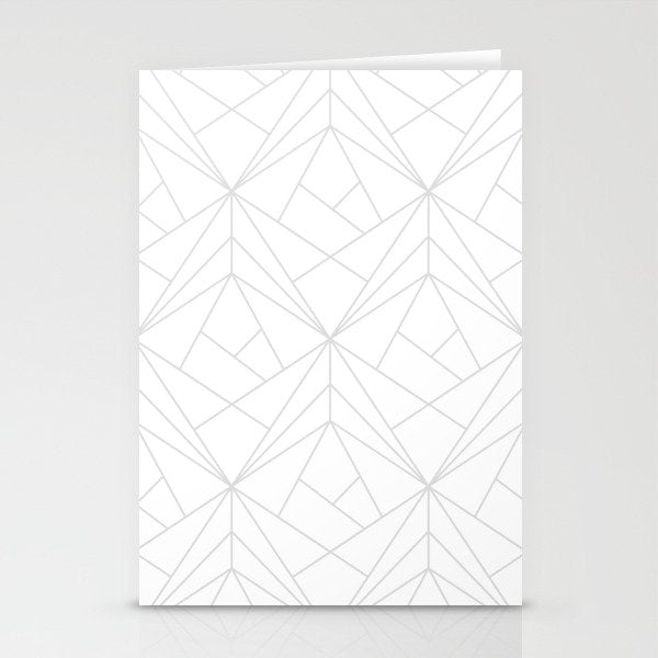 Geometric Soft Grey Silver Modern Pattern Stationery Card Gallery Image 1