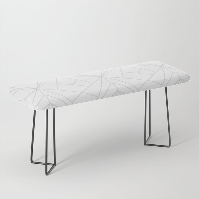 Geometric Soft Grey Silver Modern Pattern Bench Gallery Image 1