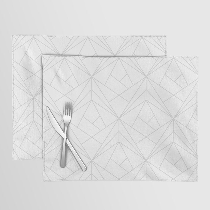 Geometric Soft Grey Silver Modern Pattern Placemat Gallery Image 1