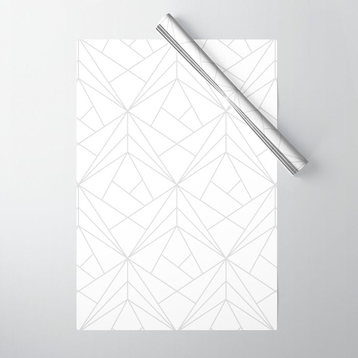 Geometric Soft Grey Silver Modern Pattern Wrapping Paper Gallery Image 1