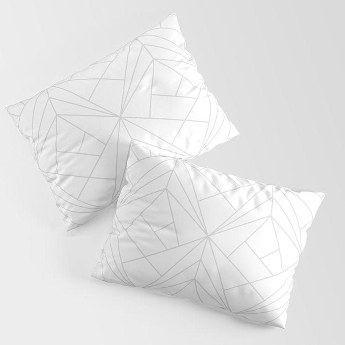 Geometric Soft Grey Silver Modern Pattern Pillow Sham Gallery Image 1