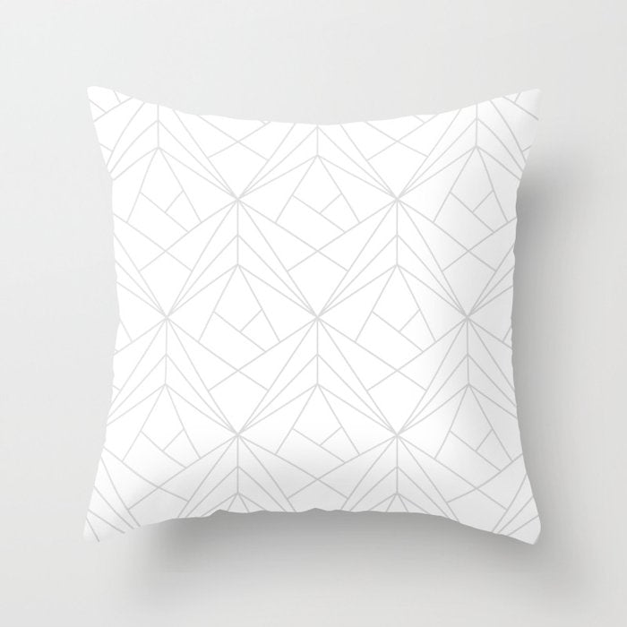 Geometric Soft Grey Silver Modern Pattern Throw Pillow Gallery Image 6