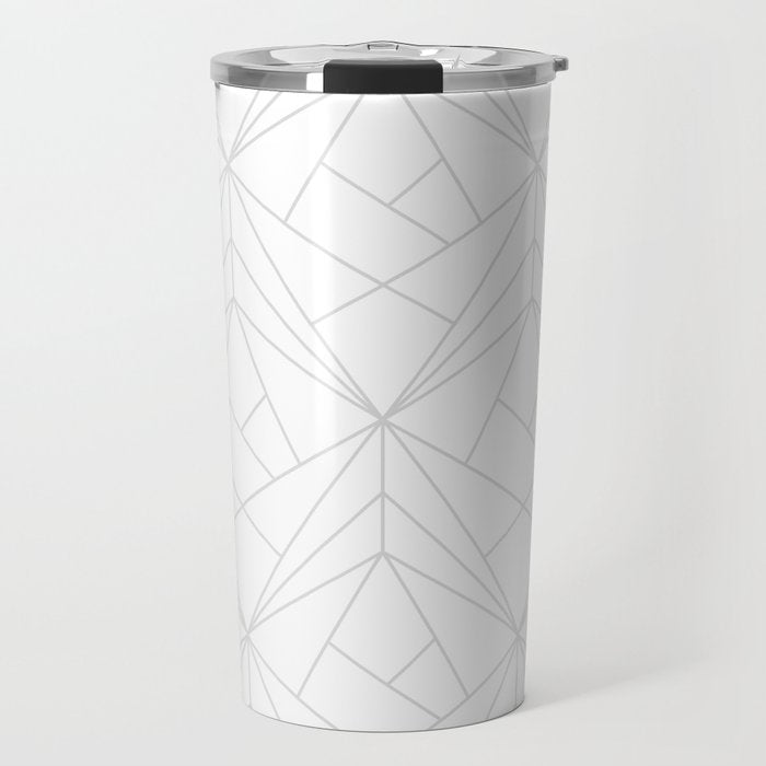 Geometric Soft Grey Silver Modern Pattern Travel Mug Gallery Image 1