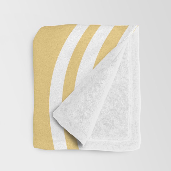 Wavy Stripes XLIV - Pastel Yellow Throw Blanket Gallery Image 3
