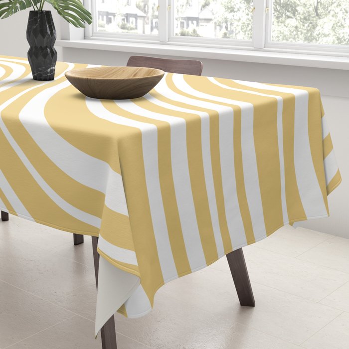 Wavy Stripes XLIV - Pastel Yellow Tablecloth Gallery Image 3