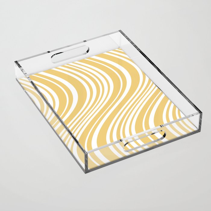 Wavy Stripes XLIV - Pastel Yellow Acrylic Tray Gallery Image 1