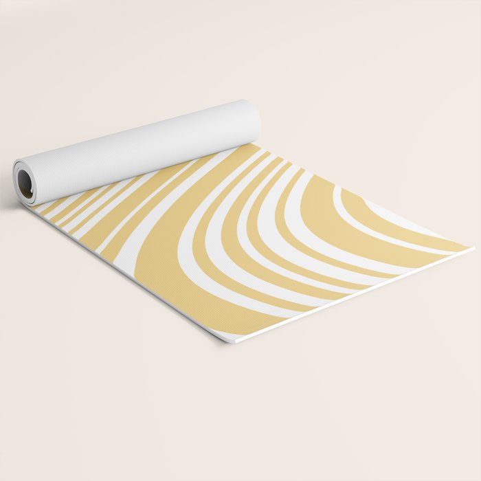 Wavy Stripes XLIV - Pastel Yellow Yoga Mat Gallery Image 2