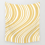 Wavy Stripes XLIV - Pastel Yellow Wall Tapestry Gallery Image 4