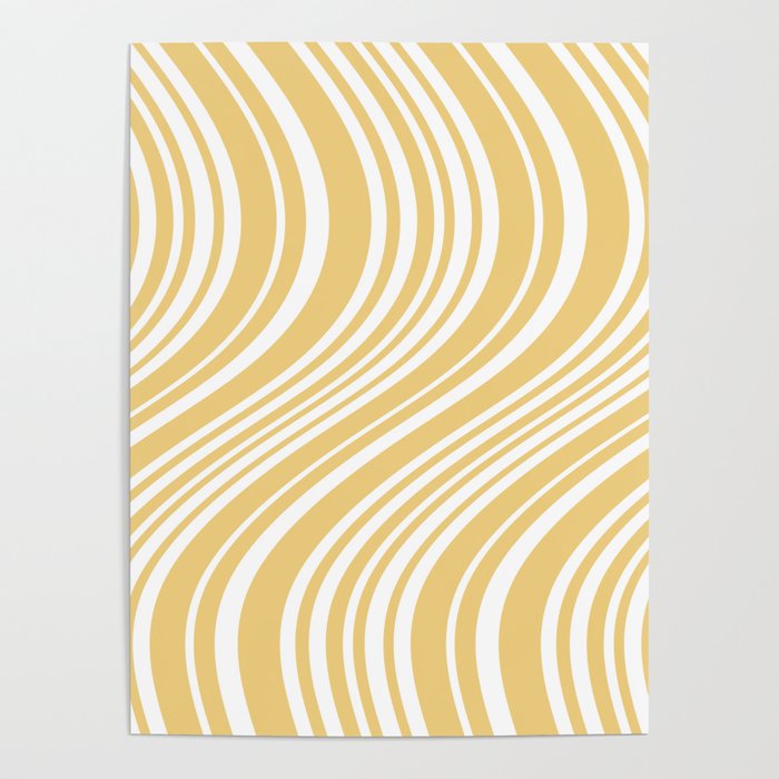 Wavy Stripes XLIV - Pastel Yellow Poster Gallery Image 4
