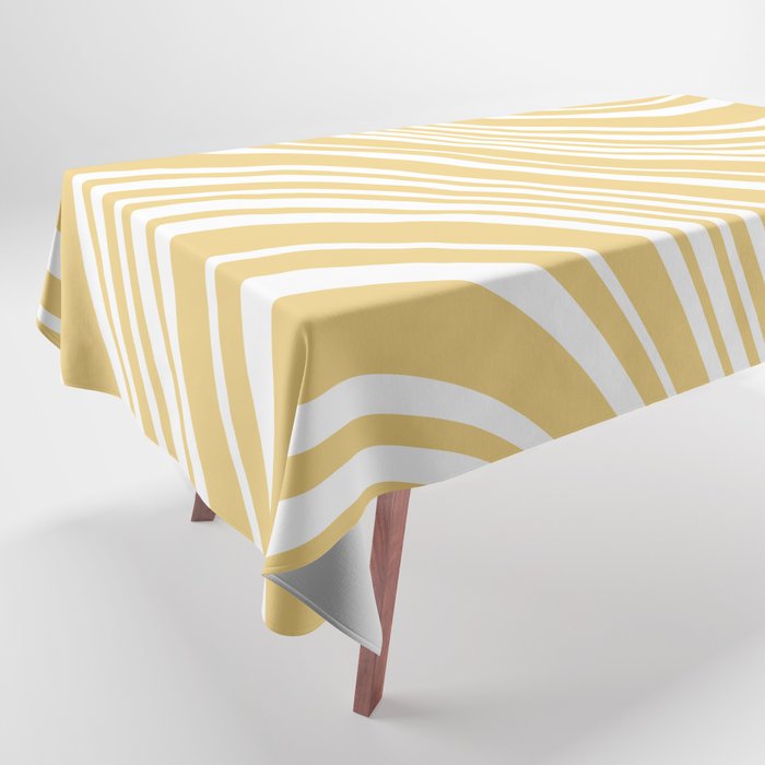 Wavy Stripes XLIV - Pastel Yellow Tablecloth Gallery Image 1