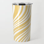 Wavy Stripes XLIV - Pastel Yellow Travel Mug Gallery Image 1
