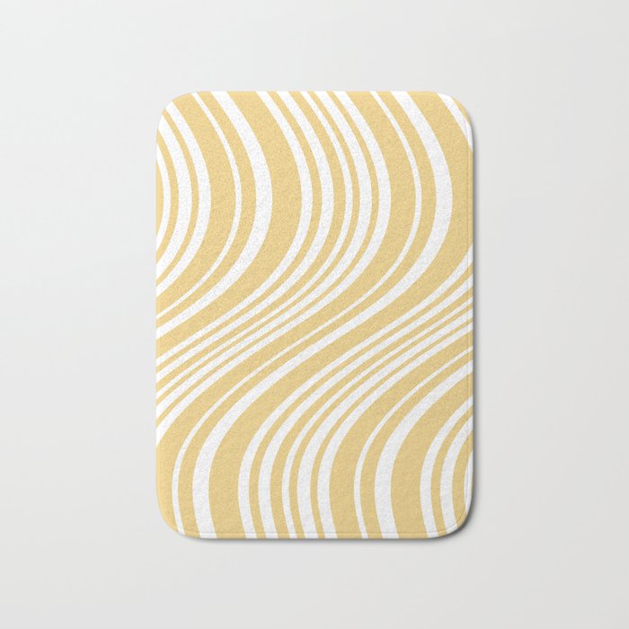 Wavy Stripes XLIV - Pastel Yellow Bath Mat Gallery Image 1