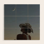MOON LIGHT | glitter art work by Yana Potter | digital | collage | sparkle and shine | moon light  Wood Wall Art Gallery Image 1