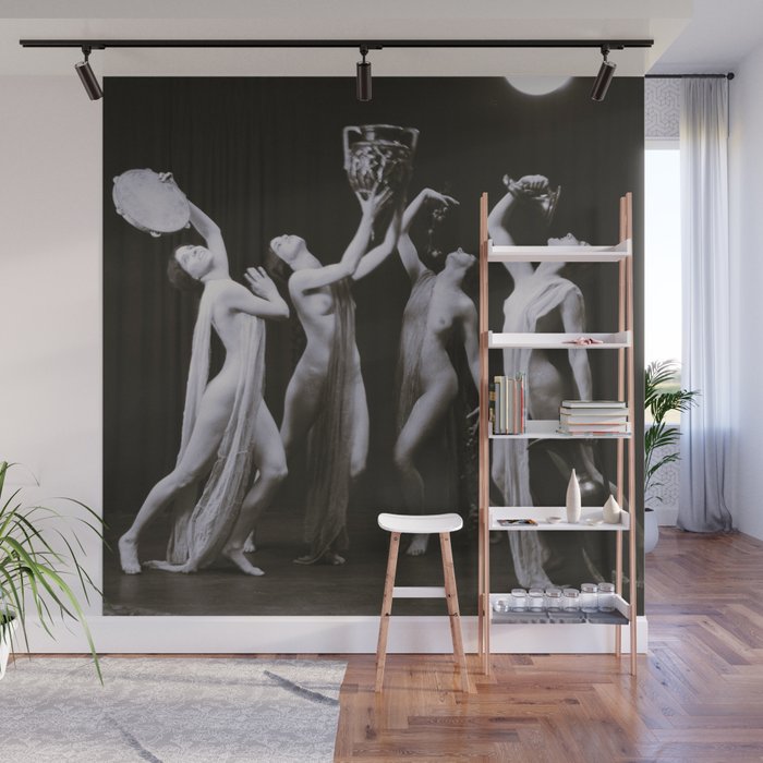 Vintage Marion Morgan dancers modern dance performance black and white photograph by Arnold Genthe Wall Mural Gallery Image 1