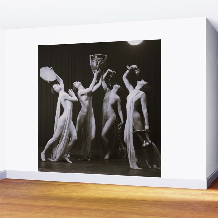Vintage Marion Morgan dancers modern dance performance black and white photograph by Arnold Genthe Wall Mural Gallery Image 2