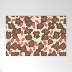 Bold flowers in my garden brown on offwhite Welcome Mat Gallery Image 1