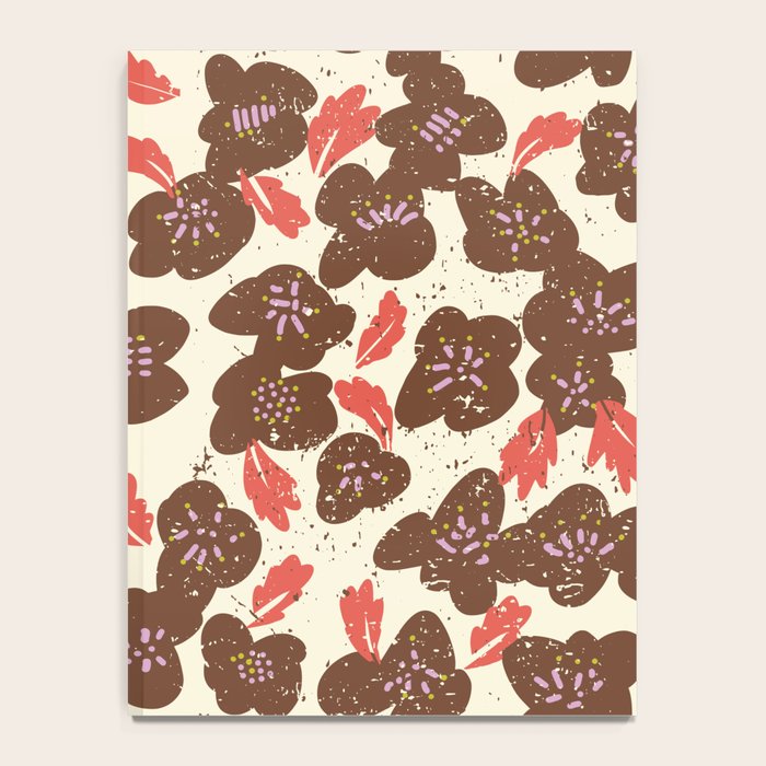 Bold flowers in my garden brown on offwhite Notebook Gallery Image 4