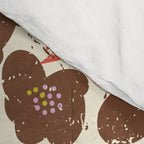 Bold flowers in my garden brown on offwhite Comforter Gallery Image 4