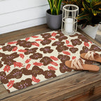 Bold flowers in my garden brown on offwhite Outdoor Rug Gallery Image 2