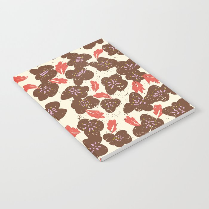 Bold flowers in my garden brown on offwhite Notebook Gallery Image 2