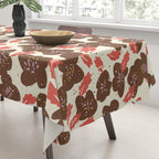 Bold flowers in my garden brown on offwhite Tablecloth Gallery Image 3
