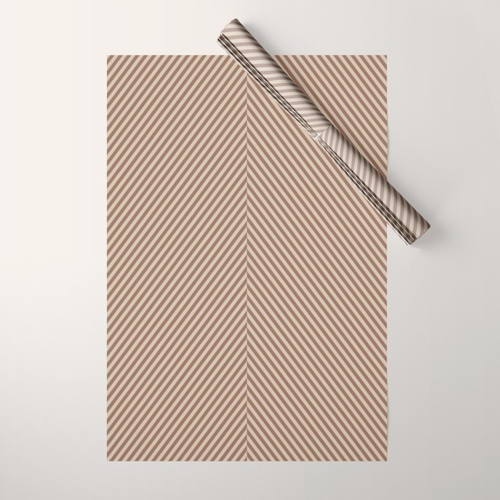 Angular Stripes XXXI Coffee Creme Wrapping Paper Gallery Image 1
