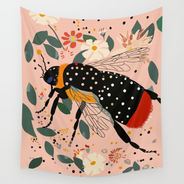 Floral Buzz Wall Tapestry Gallery Image 1