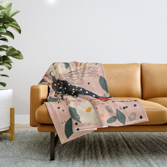 Floral Buzz Throw Blanket Gallery Image 1