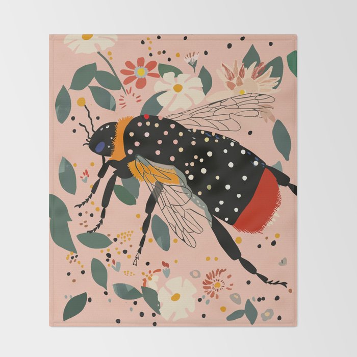 Floral Buzz Throw Blanket Gallery Image 2