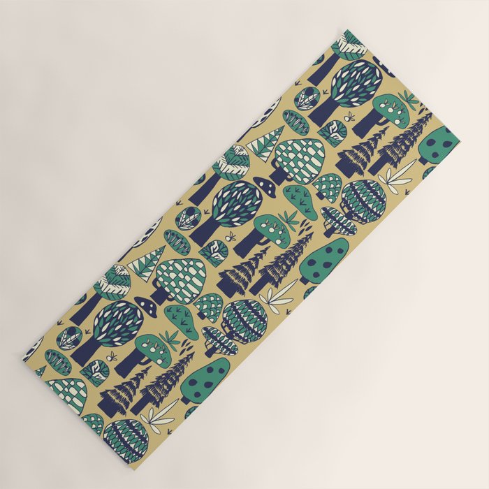 Whimsical tropical jungle pattern Yoga Mat Gallery Image 1