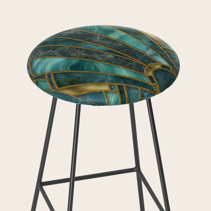 Elegant Stained Glass Art Deco Window With Marble And Gemstone Stool Gallery Image 2