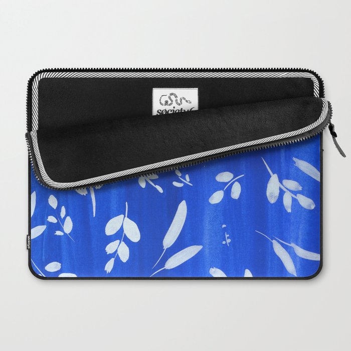 blue and white leaves Laptop Sleeve Gallery Image 2