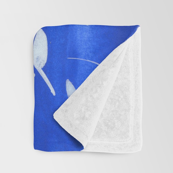 blue and white leaves Throw Blanket Gallery Image 3