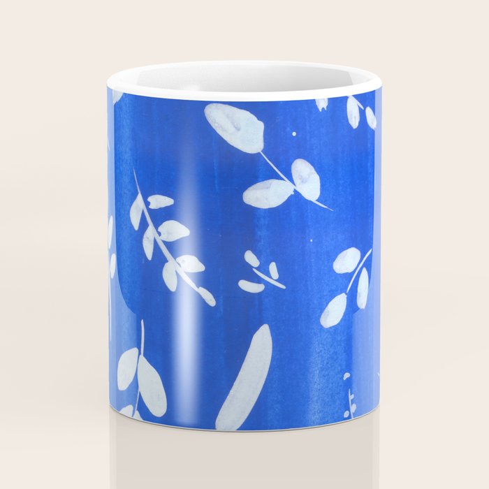 blue and white leaves Coffee Mug Gallery Image 4
