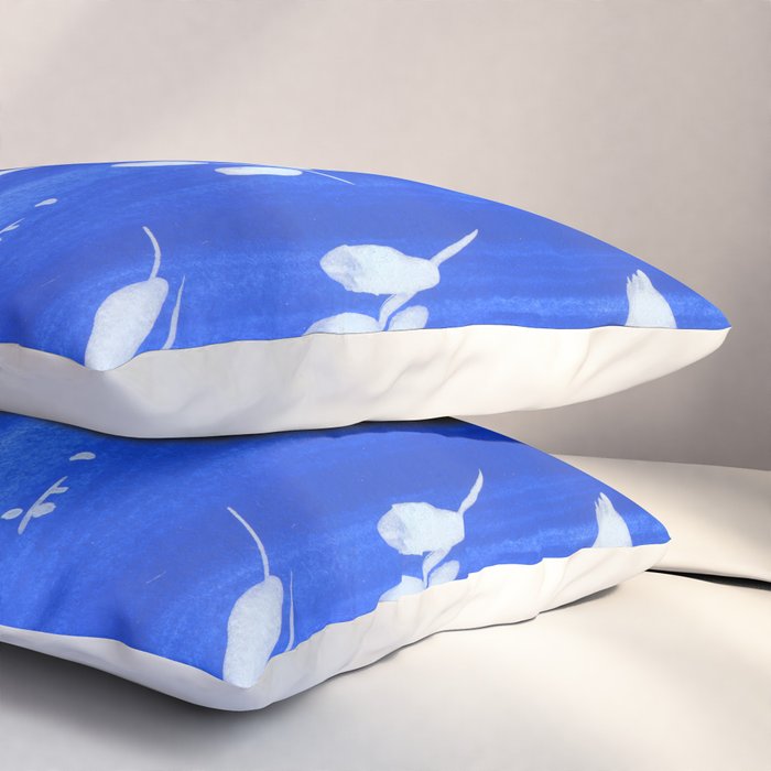 blue and white leaves Pillow Sham Gallery Image 3