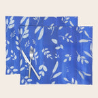 blue and white leaves Placemat Gallery Image 1