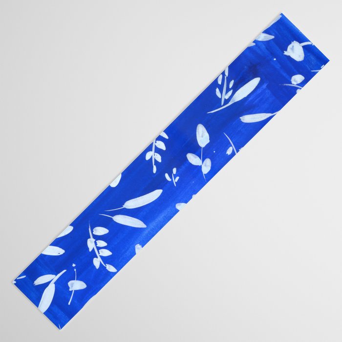 blue and white leaves Table Runner Gallery Image 3