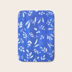blue and white leaves Bath Mat Gallery Image 1