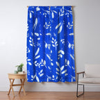 blue and white leaves Window Curtain Gallery Image 5