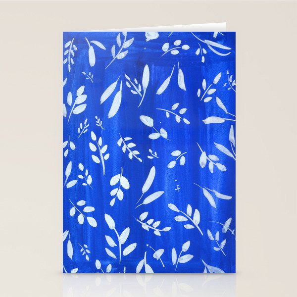 blue and white leaves Stationery Card Gallery Image 2